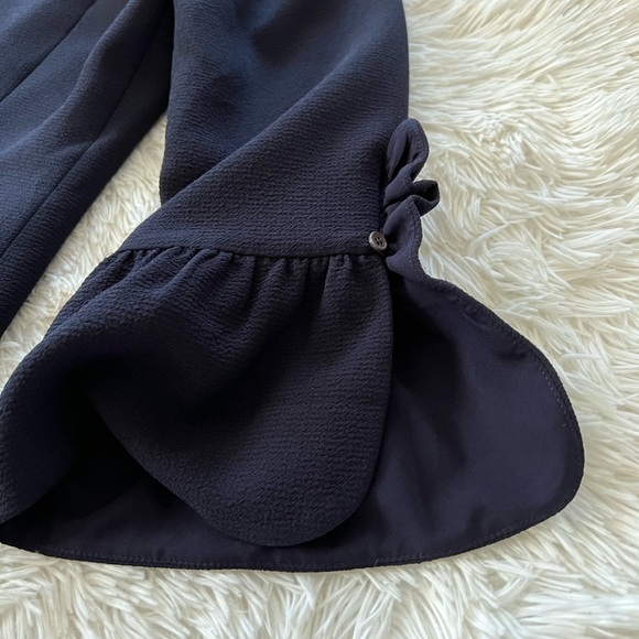 Club Monaco Navy Blue Bell Sleeve Sheath Dress - Size 00 - Picture 7 of 10